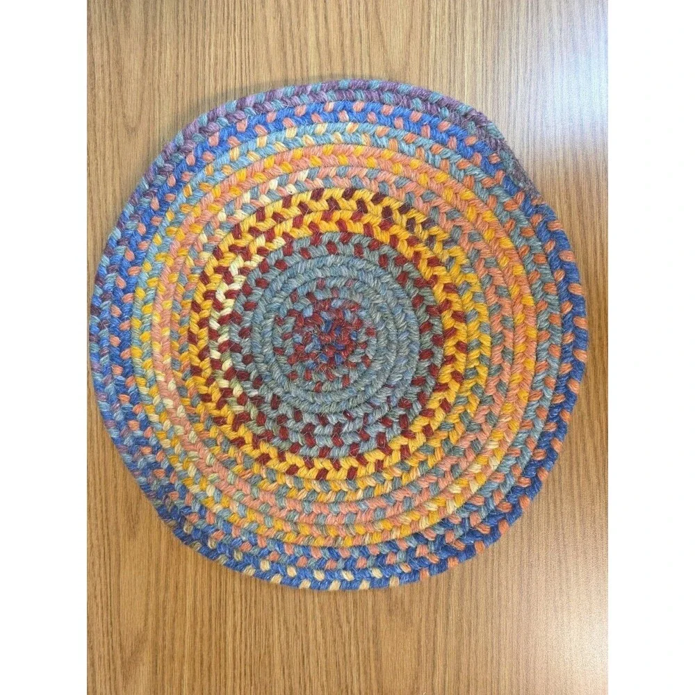 Capel American Legacy Braided Rug Primary Multi Color Chair Pad,Accent Rug 4 Pc